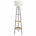 thumbnail image 1 of Simple Designs 62.5" Tall Modern Tripod 3 Tier Shelf Floor Lamp - Light Wood, 1 of 5
