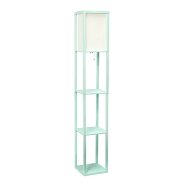 Simple Designs 62.5" Three Shelf Etagere Organizer Storage Floor Lamp