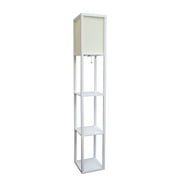 Simple Designs 62.5" Three Shelf Etagere Organizer Storage Floor Lamp