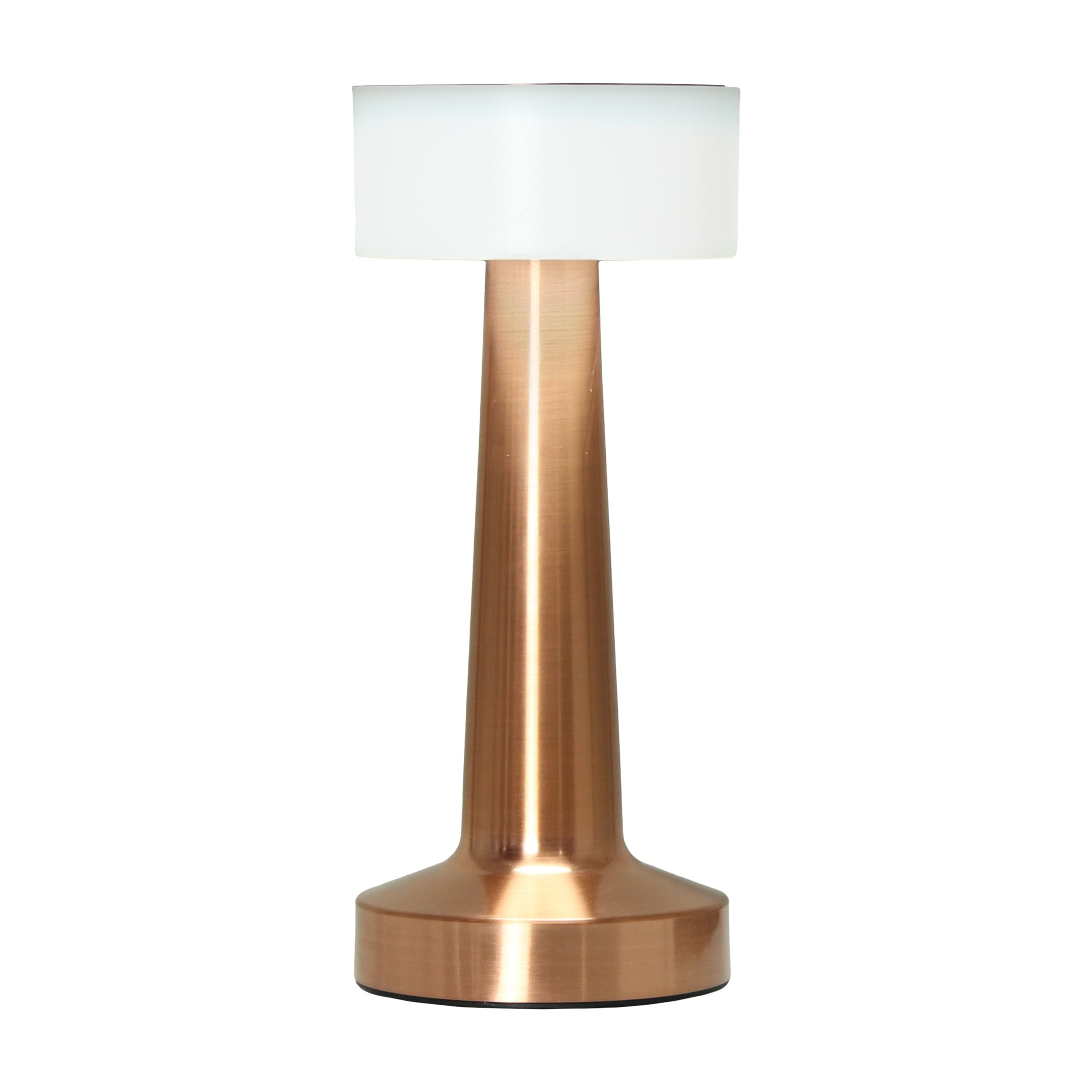 Copper 8.5" Cordless Touch Sensor Saucer Desk Lamp