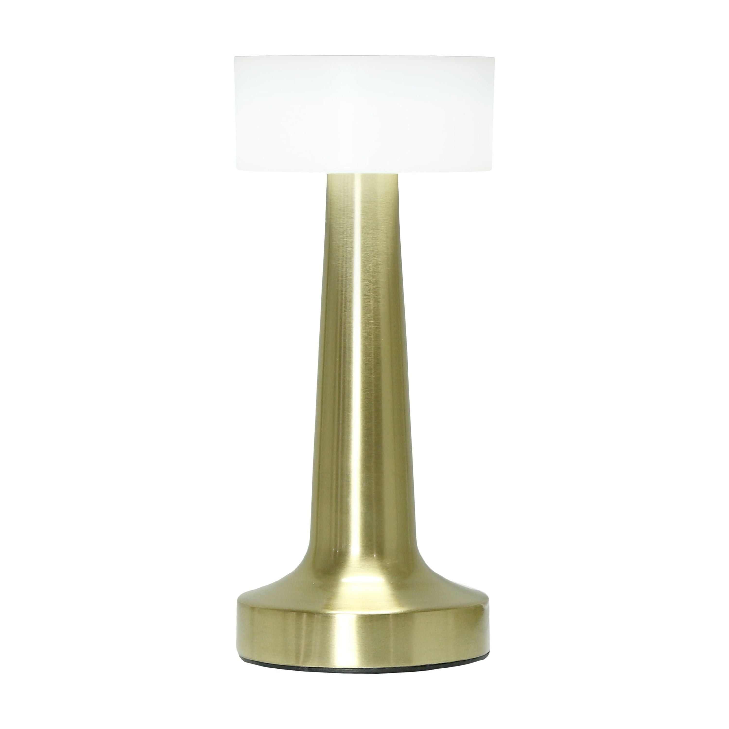 Gold 8.5" Cordless Touch Sensor Saucer Desk Lamp