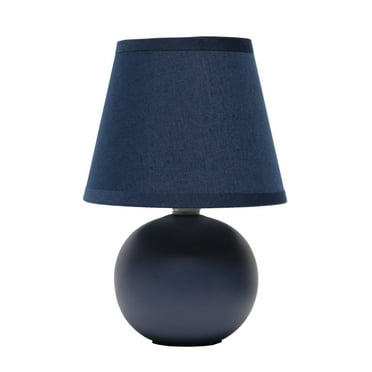 Simple Designs 8.66" Mini Ceramic Globe Table Lamp, Blue