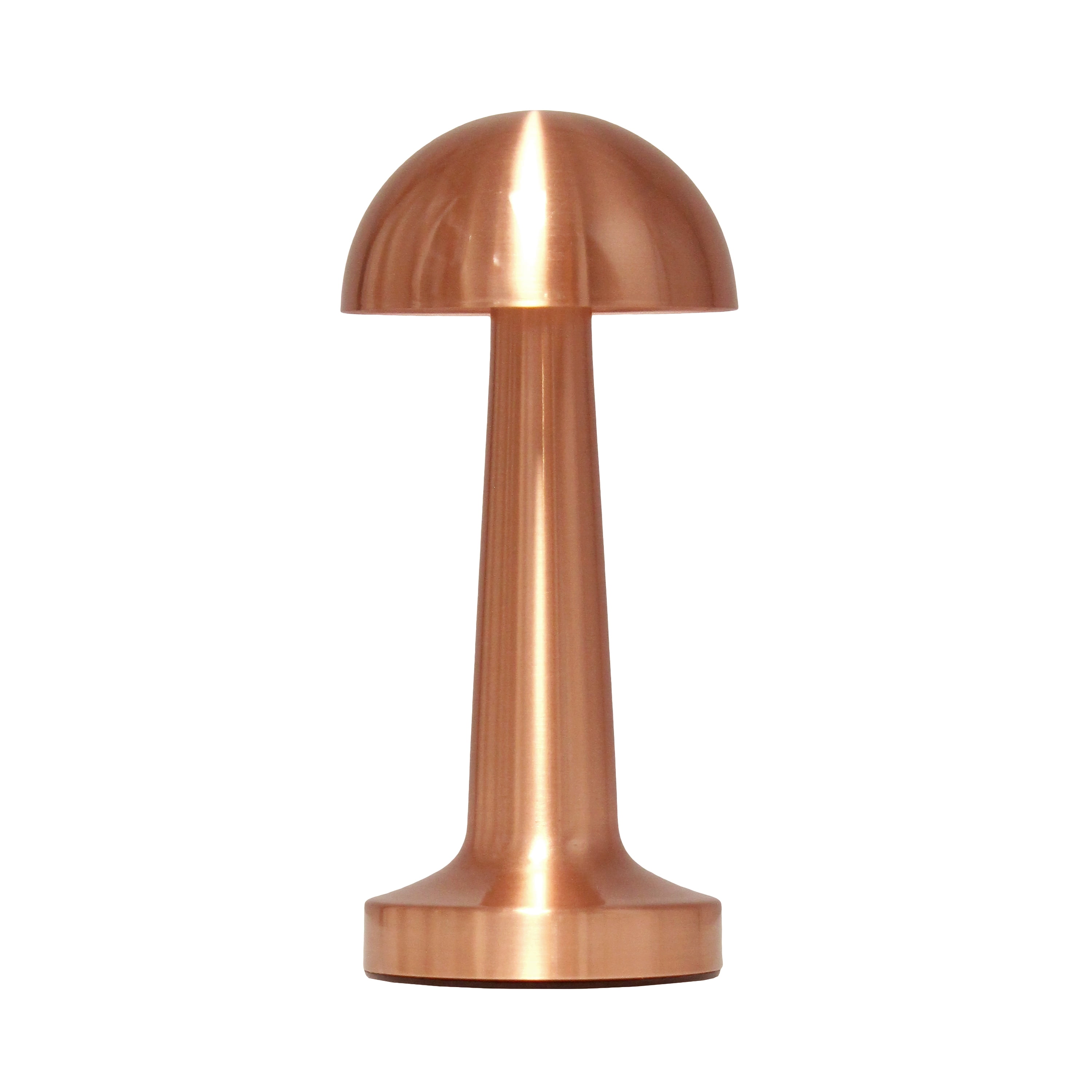 Copper Cordless Mini Metal Mushroom Desk Lamp with Touch Sensor