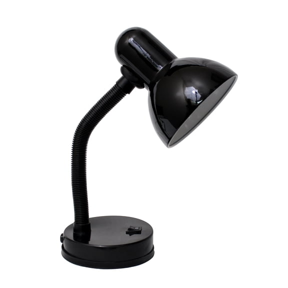 Simple Designs Basic Metal Desk Lamp with Flexible Hose Neck, Black