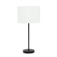 thumbnail image 1 of Simple Designs Black Stick Lamp with Fabric Shade, White, 1 of 7