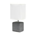 thumbnail image 1 of Simple Designs Ceramic Faux Stone Table Lamp in Gray with White Shade, 1 of 7