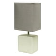 thumbnail image 1 of Simple Designs Ceramic Faux Stone Table Lamp in Off White with Gray Shade, 1 of 7