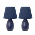 thumbnail image 1 of Simple Designs Mini Egg Oval Ceramic Table Lamp 2 Pack Set, Blue, 1 of 3