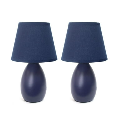 Simple Designs Ceramic Globe Table Lamp 2 Pack in Blue