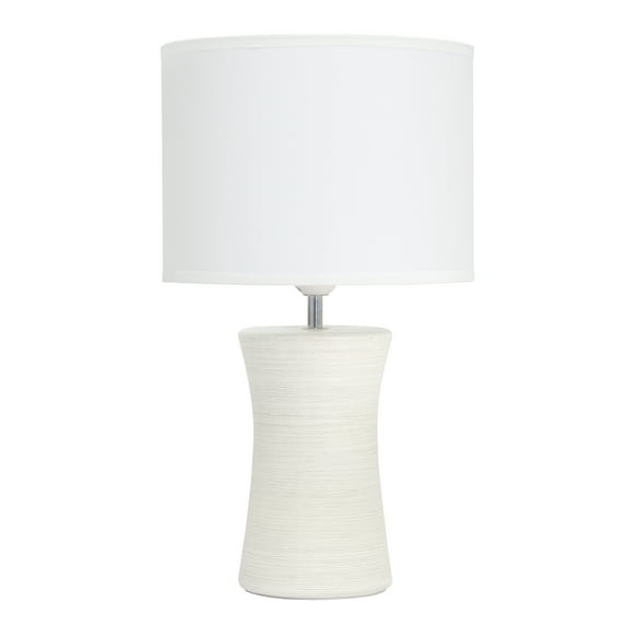 Simple Designs Ceramic Hourglass Table Lamp Off White