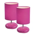 thumbnail image 1 of Simple Designs Stonies Small Stone Look Table Bedside Lamp 2 Pack Set, Purple, 1 of 6