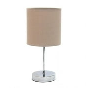 Simple Designs Chrome Metal Basic Table Lamp with Gray Shade