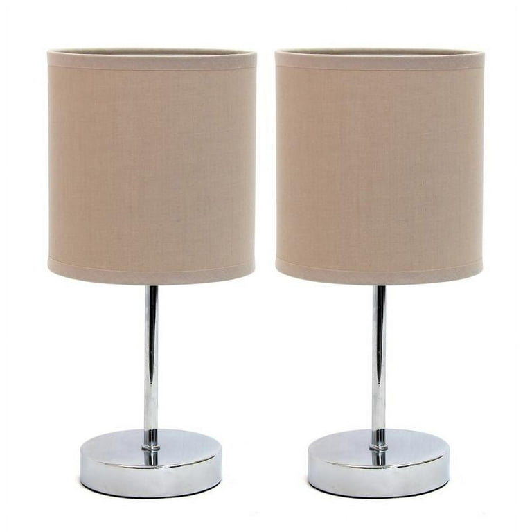 Simple Designs LT2007-RED Chrome Mini Basic Table Lamp with Fabric