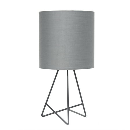 Simple Designs - Down to the Wire Table Lamp with Fabric Shade - Gray/Gray
