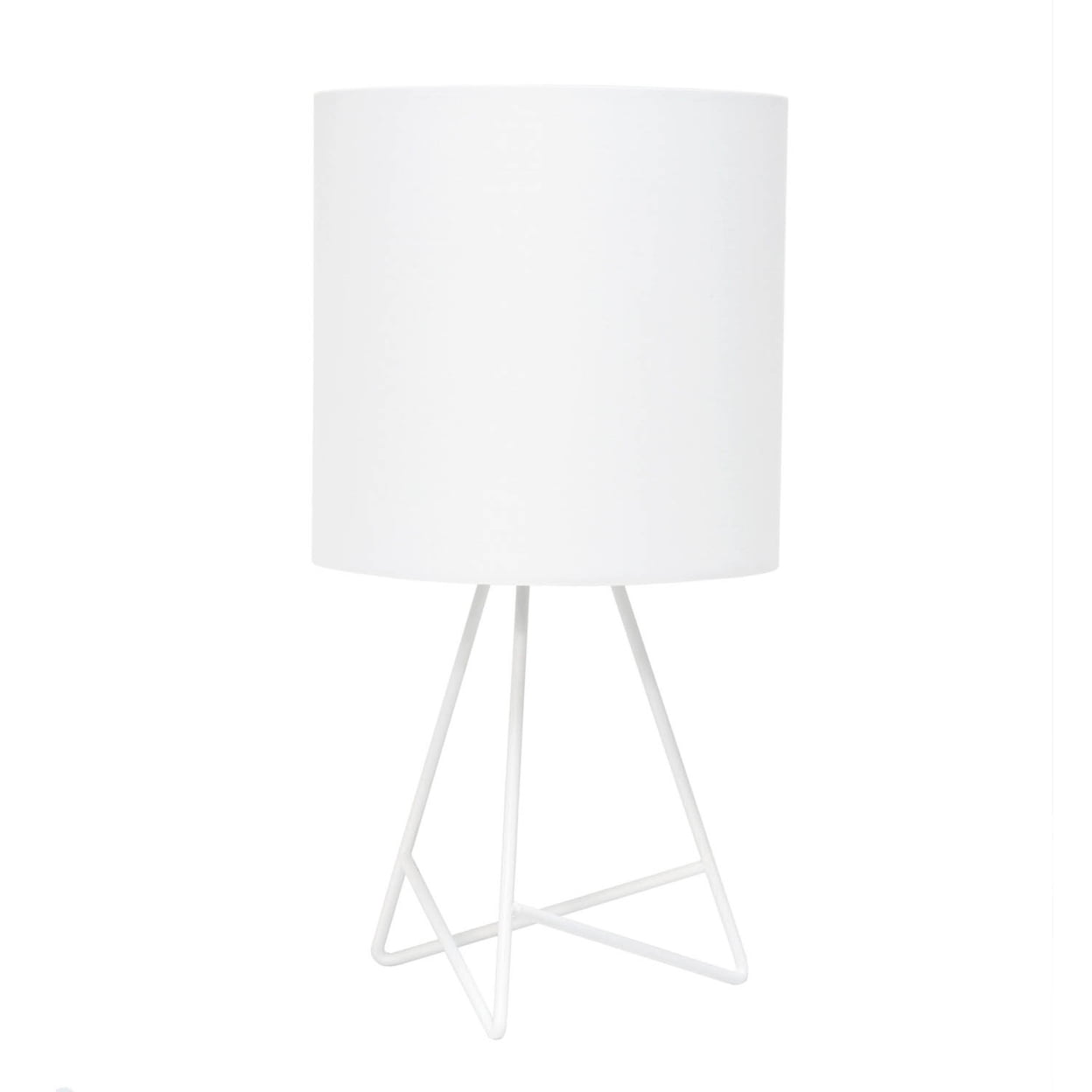White Metal Tripod Table Lamp with Fabric Shade