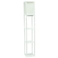 thumbnail image 1 of Simple Designs Etagere Shelving Floor Lamp w/ Ports in White with Cream Shade, 1 of 11