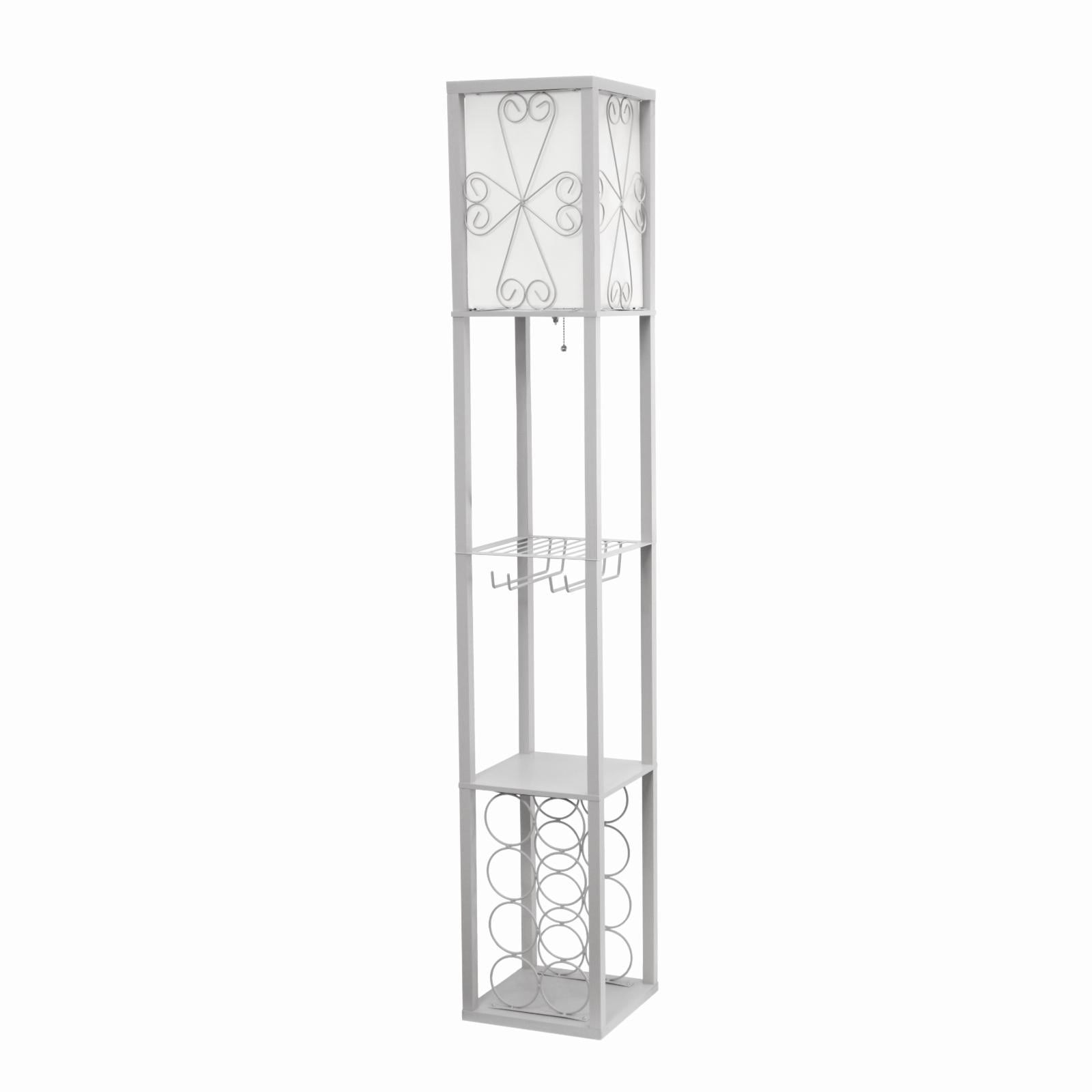 Simple Designs Etagere and Wine Rack Floor Lamp