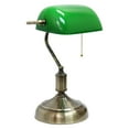 thumbnail image 1 of Simple Designs Executive Banker's Desk Lamp with Glass Shade, Green, 1 of 4