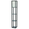 Simple Designs Floor Lamp Etagere Organizer Storage Shelf with Linen