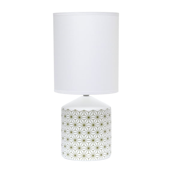 Simple Designs Fresh Prints Table Lamp Gold Squares