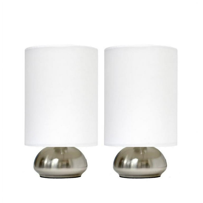 Simple Designs Gemini Pack Mini Touch Lamp with Brushed Nickel