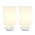 thumbnail image 1 of Simple Designs Gemini Colors 2 Pack Mini Touch Table Lamp Set with Fabric Shades, White, 1 of 1