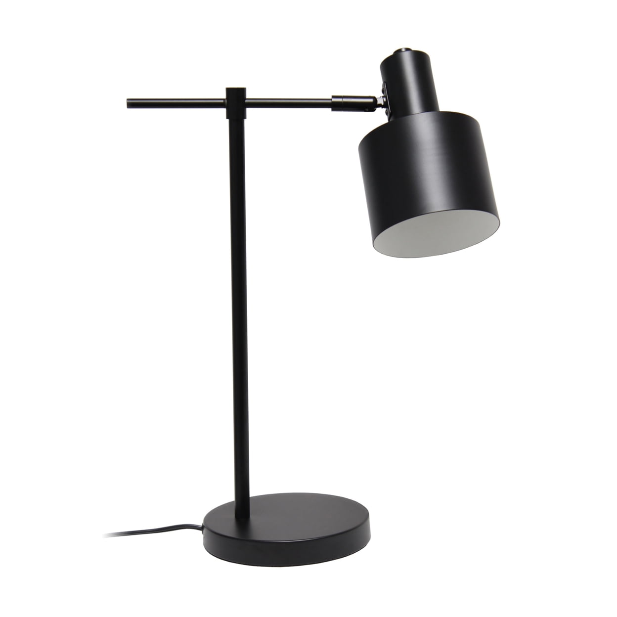 Black Iron Industrial Bedside Table Lamp with Metal Shade