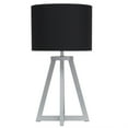 Simple Designs Interlocked Triangular Gray Wood Table Lamp with Black
