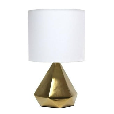 Simple Designs LD1036-GOL Solid Pyramid Table Lamp - Gold