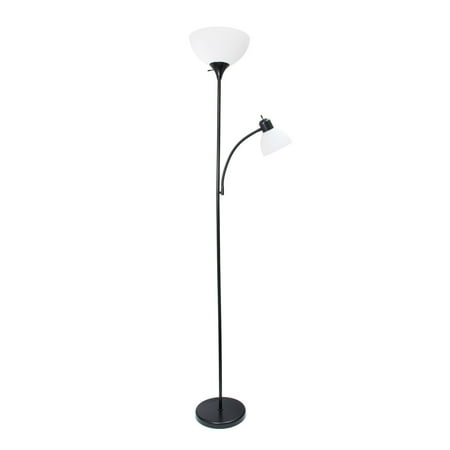 Simple Designs - Floor Lamp with Reading Light - Black