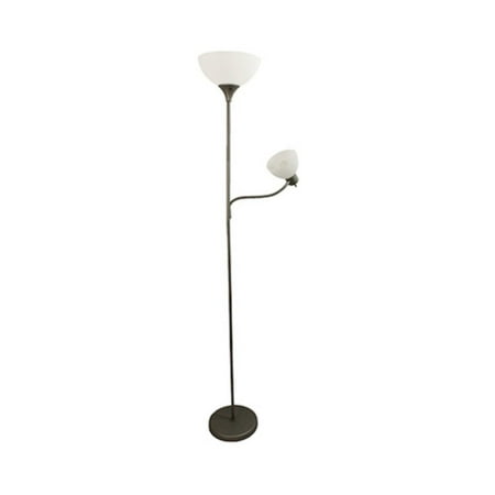 Simple Designs - Floor Lamp with Reading Light - Silver