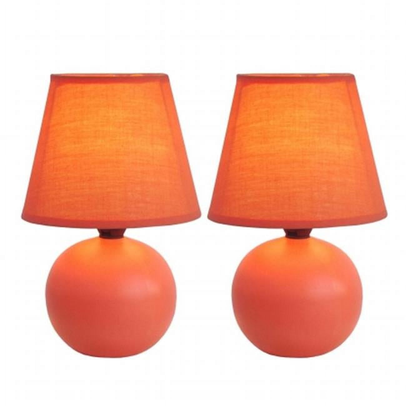 Simple Designs Mini-Tischlampe – Keramikkugel-Design Mit Stoffschirm – 22 Cm Hoch, Für E12 Birnen (max. 40W)