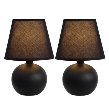 Simple Designs Mini Ceramic Globe Table Lamp 2 Pack Set