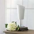 thumbnail image 1 of Simple Designs Mini Chrome Table Lamp with Angled Fabric Shade, White, 1 of 1