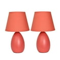 thumbnail image 1 of Simple Designs Mini Egg Oval Ceramic Table Lamp 2 Pack Set, Orange, 1 of 4