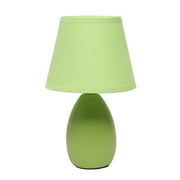 Simple Designs Mini Egg Oval Ceramic Table Lamp, Green