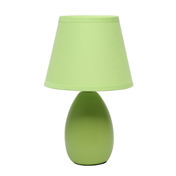 Simple Designs Mini Egg Oval Ceramic Table Lamp, Green