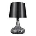 thumbnail image 1 of Simple Designs Mosaic Tiled Glass Genie Table Lamp with Fabric Shade, Black, 1 of 5