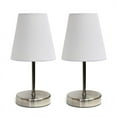 thumbnail image 1 of Simple Designs Sand Nickel Mini Basic Table Lamp with Fabric Shade 2 Pack Set, 1 of 2