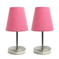 thumbnail image 1 of Simple Designs Sand Nickel Mini Basic Table Lamp with Fabric Shade 2 Pack Set, 1 of 3