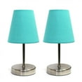 thumbnail image 1 of Simple Designs Sand Nickel Mini Basic Table Lamp with Fabric Shade 2 Pack Set, 1 of 2