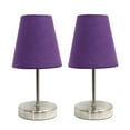 thumbnail image 1 of Simple Designs Sand Nickel Mini Basic Table Lamp with Fabric Shade - 2 Pack, 1 of 4