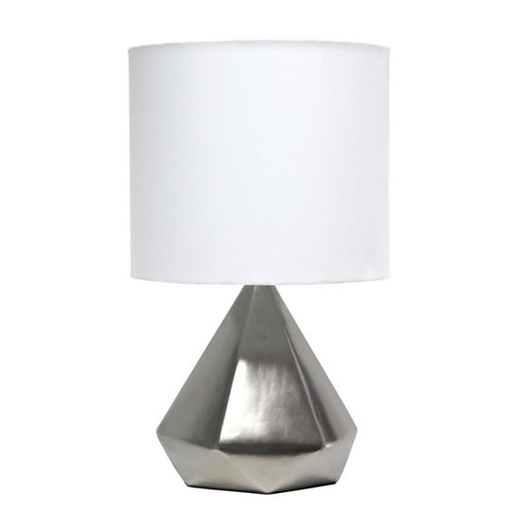 Simple Designs Solid Pyramid Table Lamp Silver