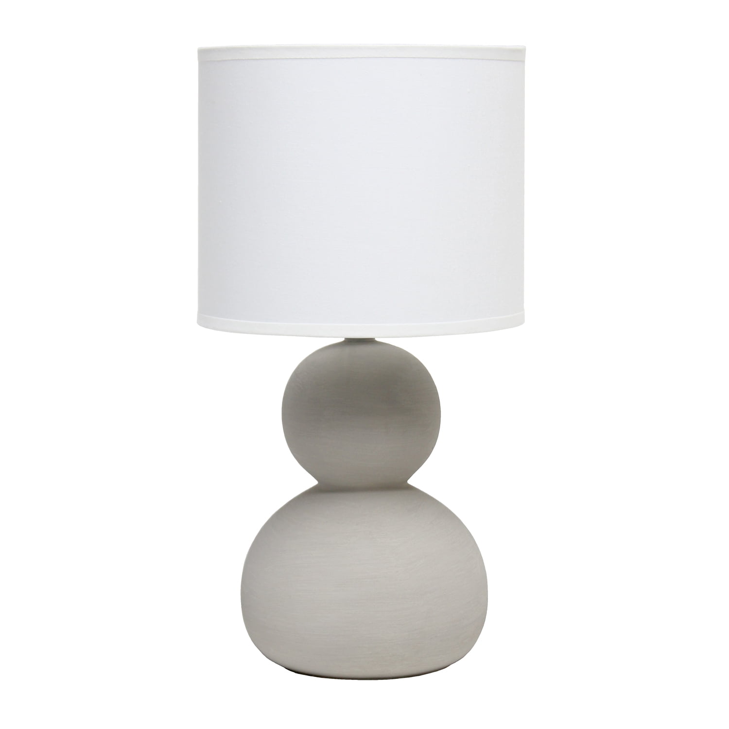Edison White Ceramic Gourd Nightstand Lamp with Barrel Shade