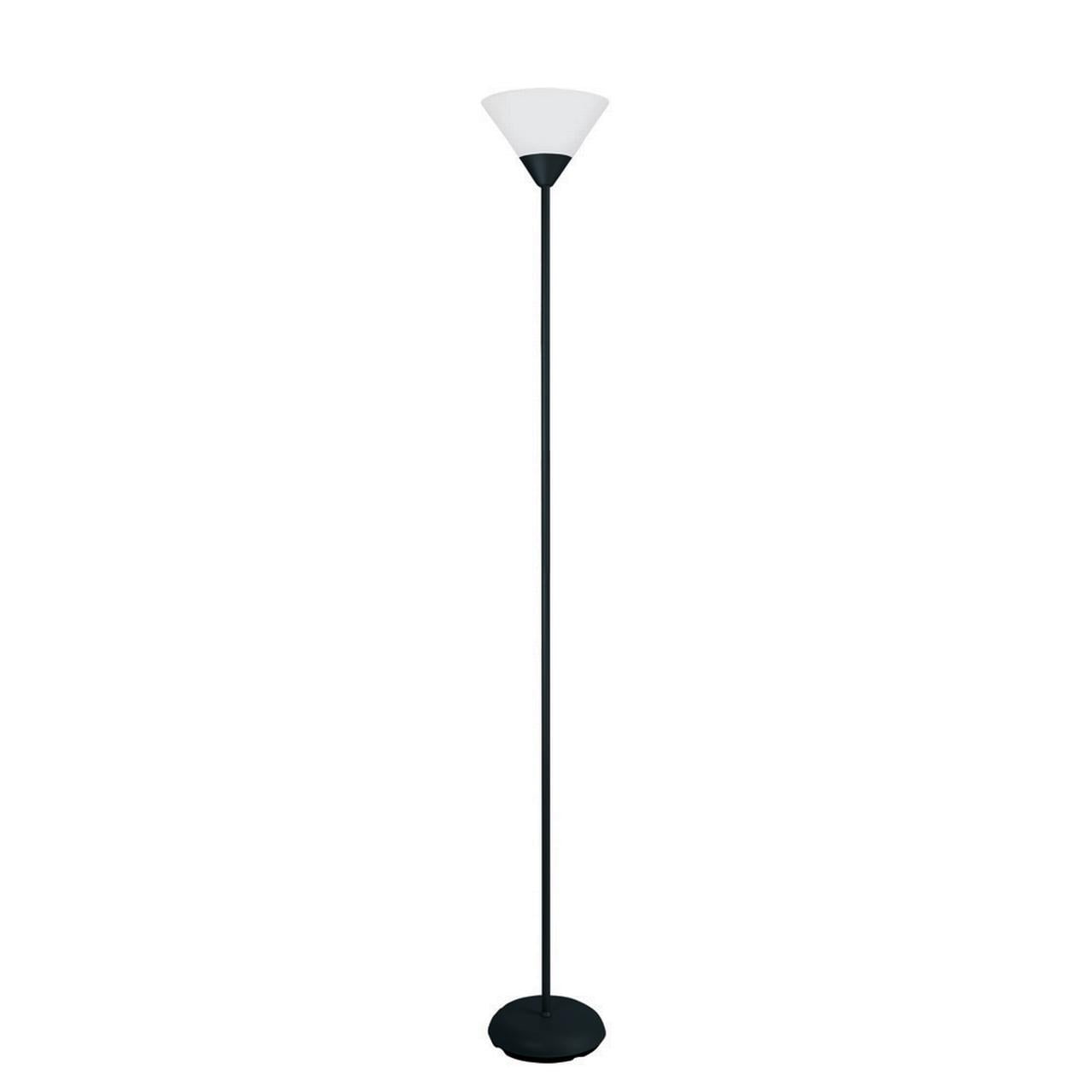 Sleek Silver Torchiere 17" Floor Lamp with White Cone Shade