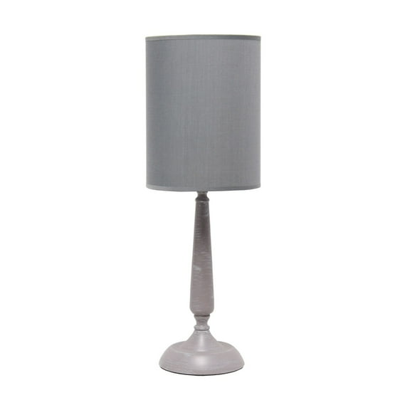 Simple Designs Traditional Candlestick Table Lamp, Gray Wash