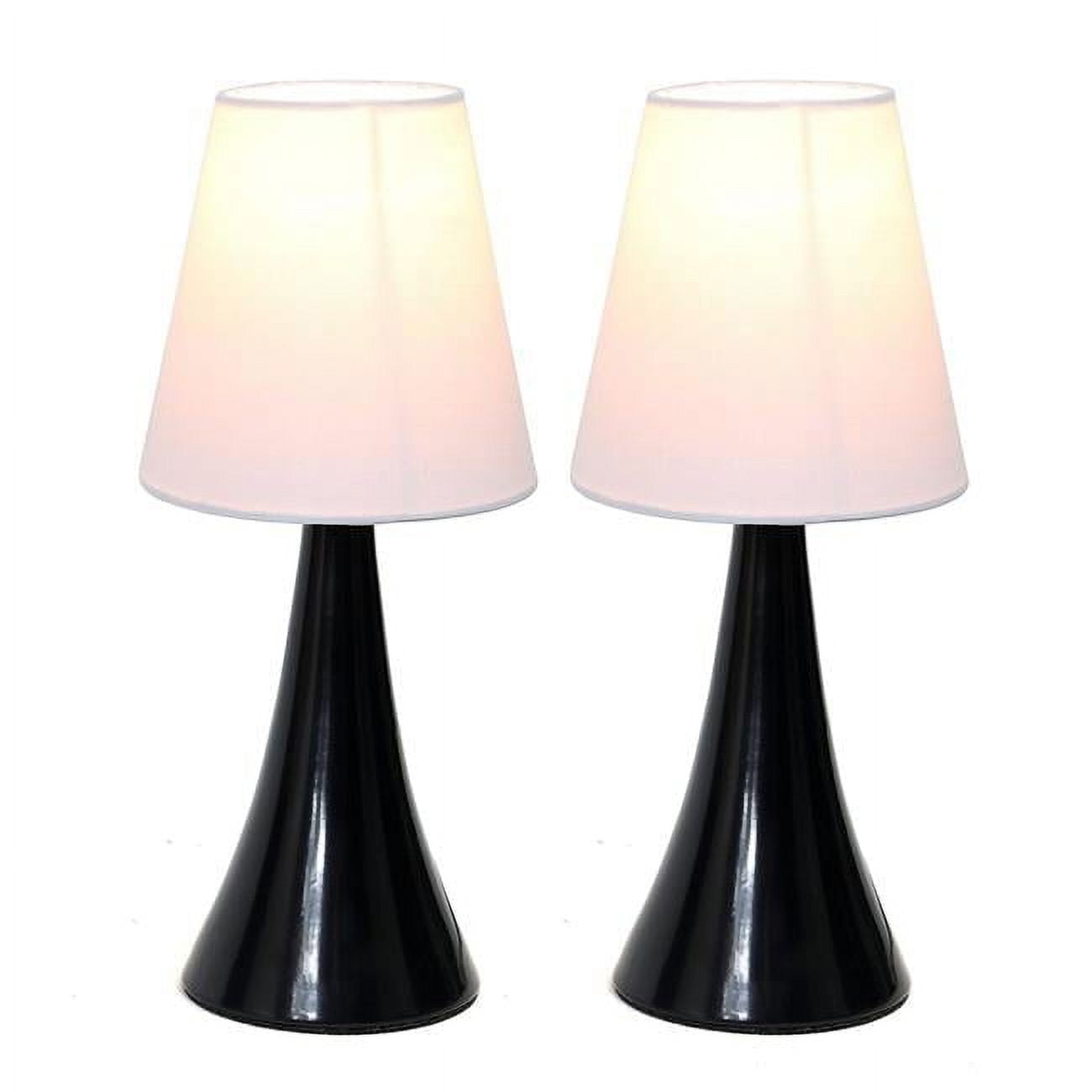 Black and White Touch Control 2-Piece Nightstand Lamp Set