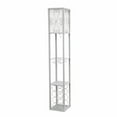 thumbnail image 1 of Simple Designs Floor Lamp Etagere Organizer Storage Shelf and Wine Rack with Linen Shade, 1 of 8