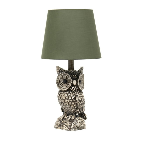Simple Designs Woodland 19.85" Tall Contemporary Polyresin Gazing Brown and White Night Owl Novelty Bedside Table Desk Lamp