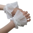 thumbnail image 1 of Simple Detachable Sleeves Cuffs Lace Wedding Flounces Ruffled White Wrist Warmer Ruffled for Sweater Women, 1 of 8